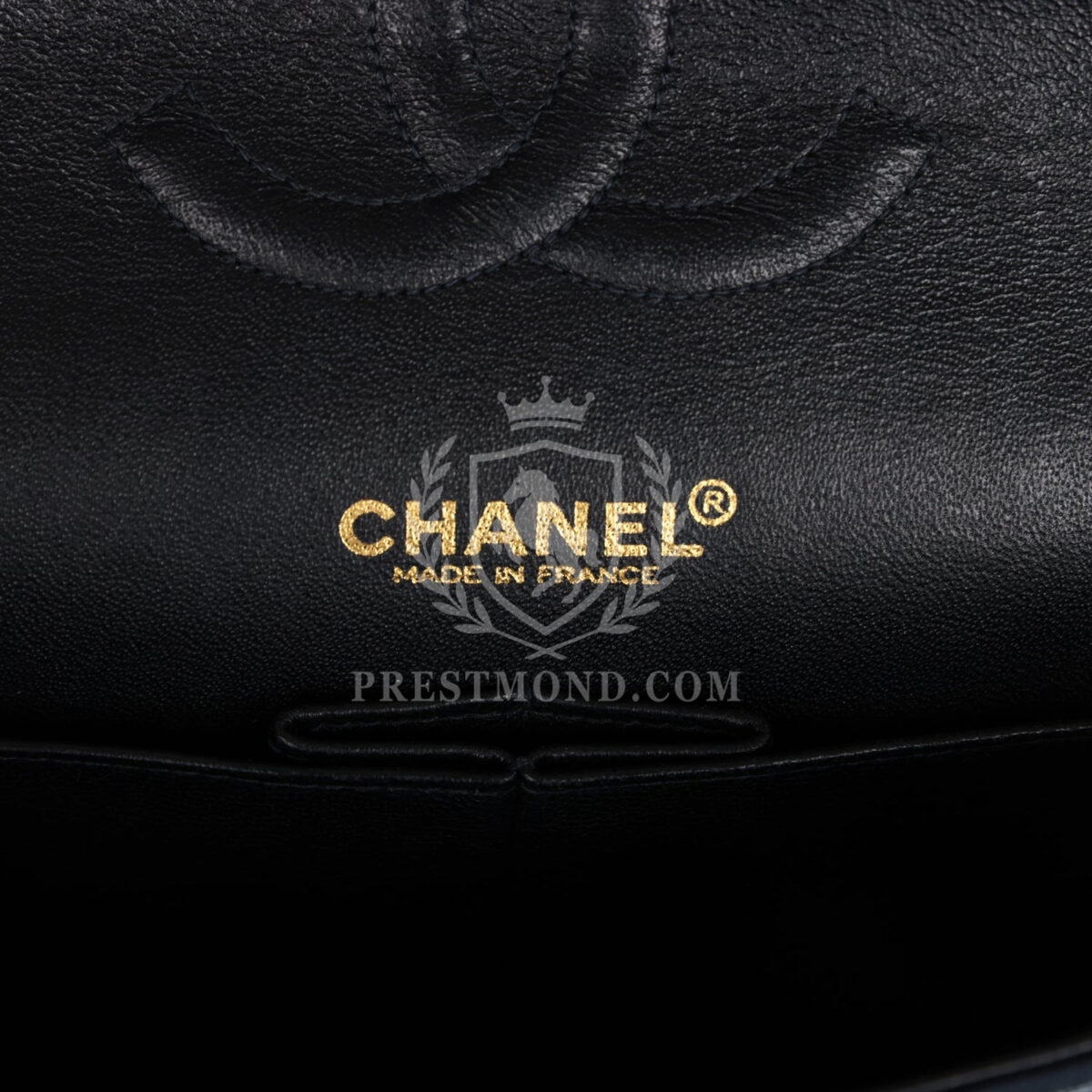 Vintage Chanel Medium Icon Print Double Flap Bag Navy Canvas Brushed Gold Hardware — изображение 8
