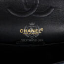Vintage Chanel Medium Icon Print Double Flap Bag Navy Canvas Brushed Gold Hardware