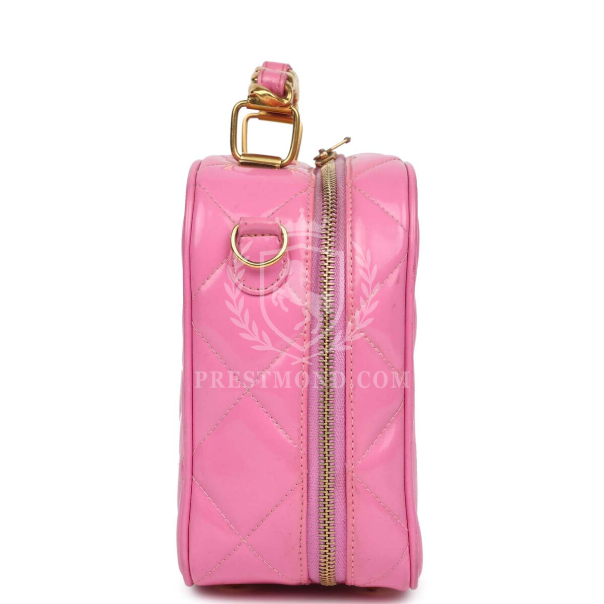 Vintage Chanel Lunchbox Vanity Bag Pink Patent Gold Hardware — изображение 3