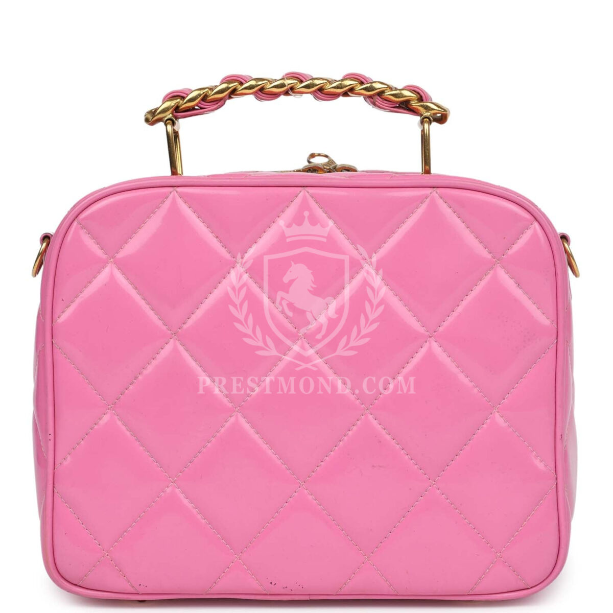 Vintage Chanel Lunchbox Vanity Bag Pink Patent Gold Hardware — изображение 4