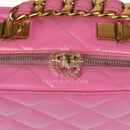 Vintage Chanel Lunchbox Vanity Bag Pink Patent Gold Hardware