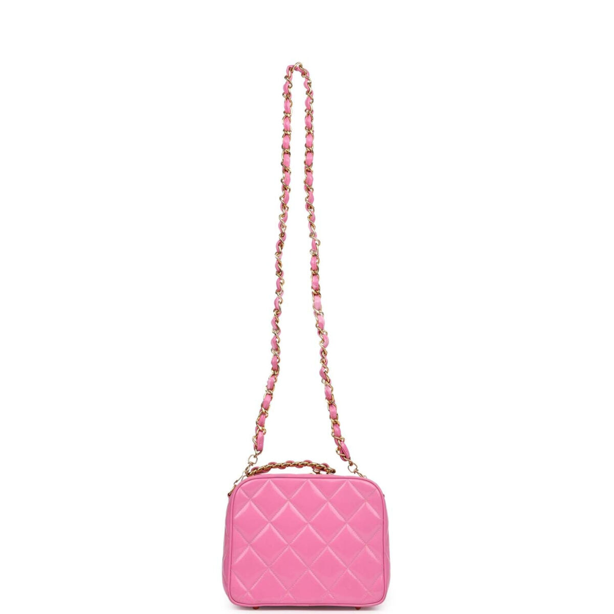 Vintage Chanel Lunchbox Vanity Bag Pink Patent Gold Hardware — изображение 6