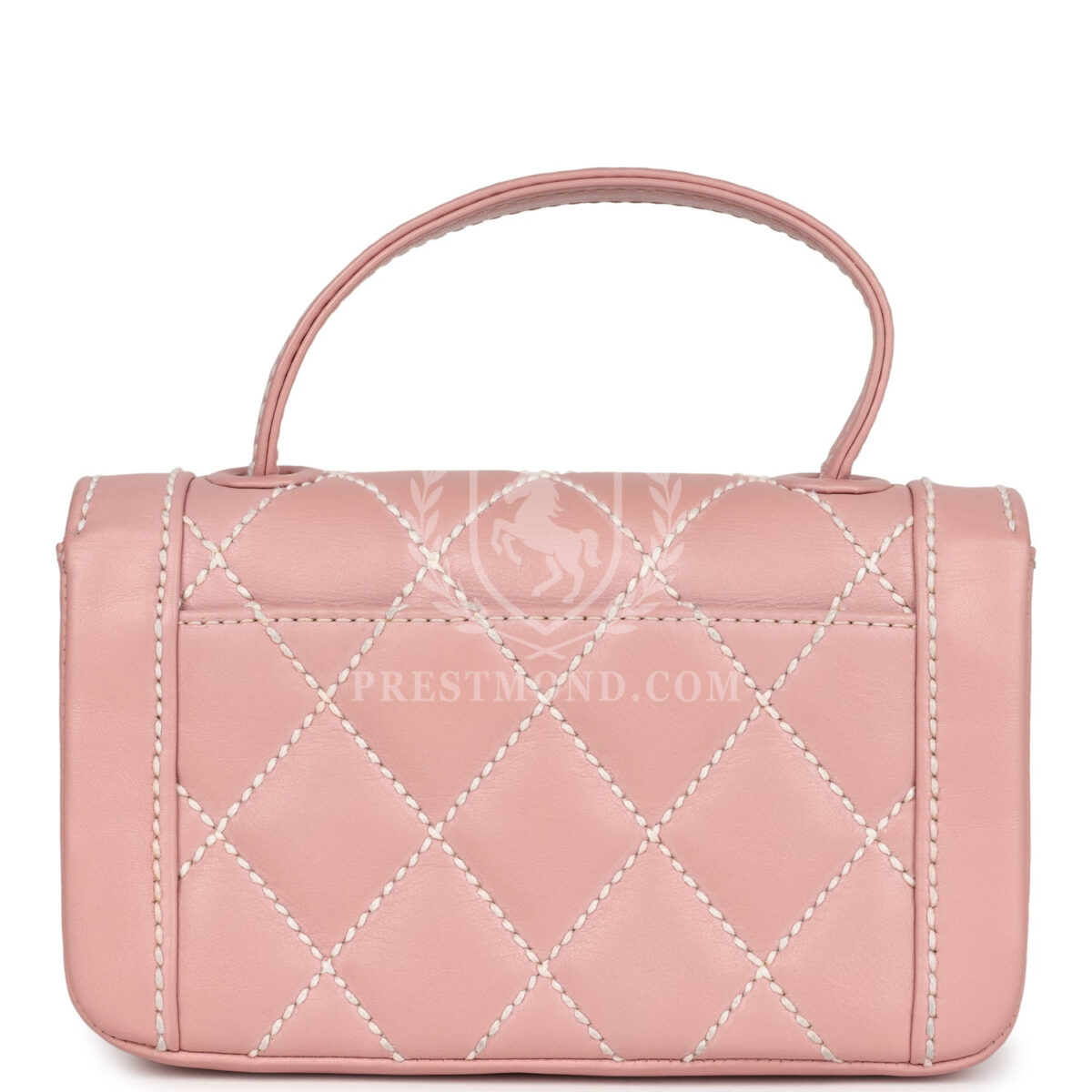 Vintage Chanel Mini Wild Stitch Surpique Top Handle Flap Bag Pink Calfskin Gold Hardware — изображение 4