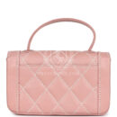Vintage Chanel Mini Wild Stitch Surpique Top Handle Flap Bag Pink Calfskin Gold Hardware
