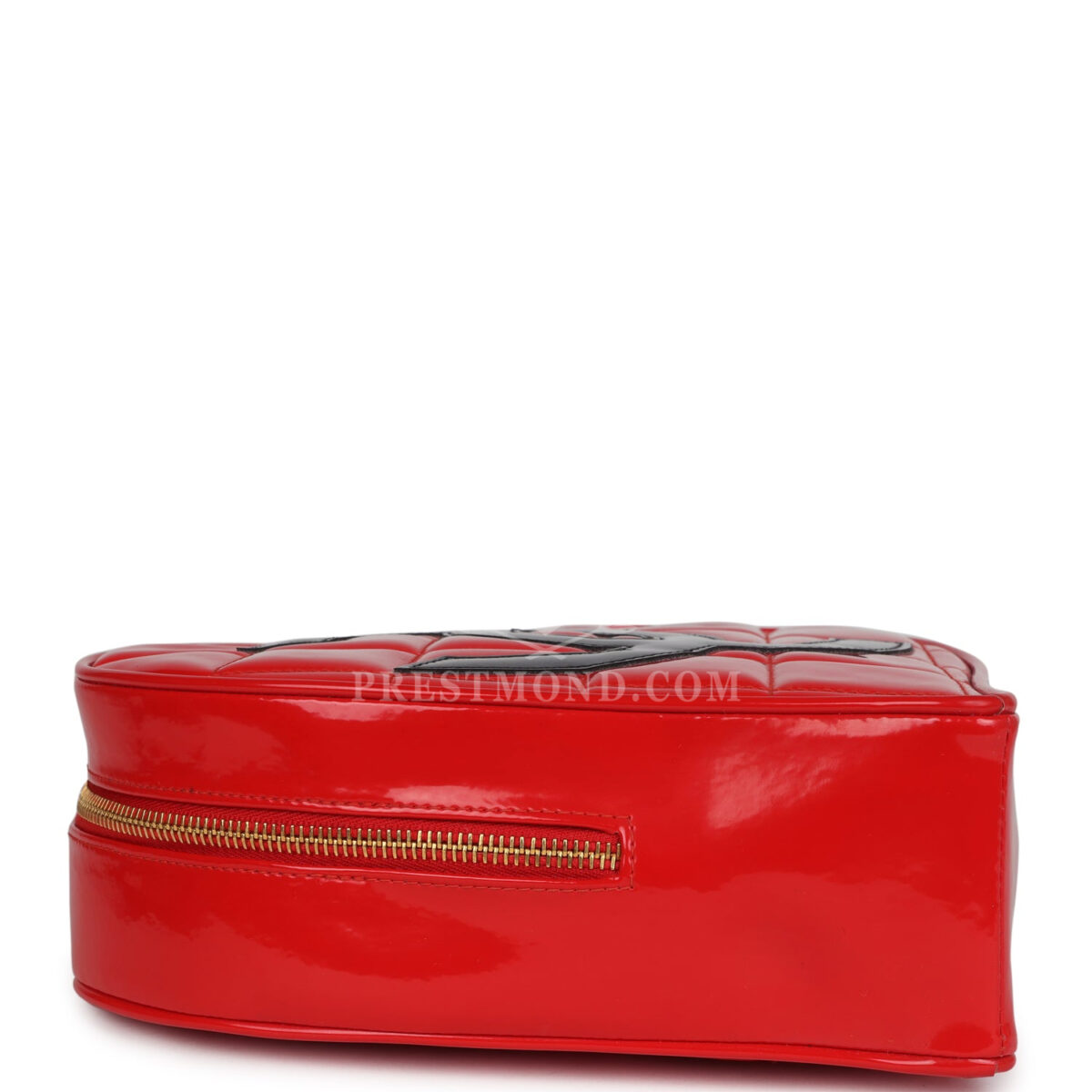 Vintage Chanel Heart Vanity Bag Red and Black Patent Antique Gold Hardware — изображение 6