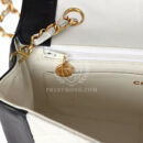 Vintage Chanel Medium Diana Flap Bag White and Black Lambskin Gold Hardware