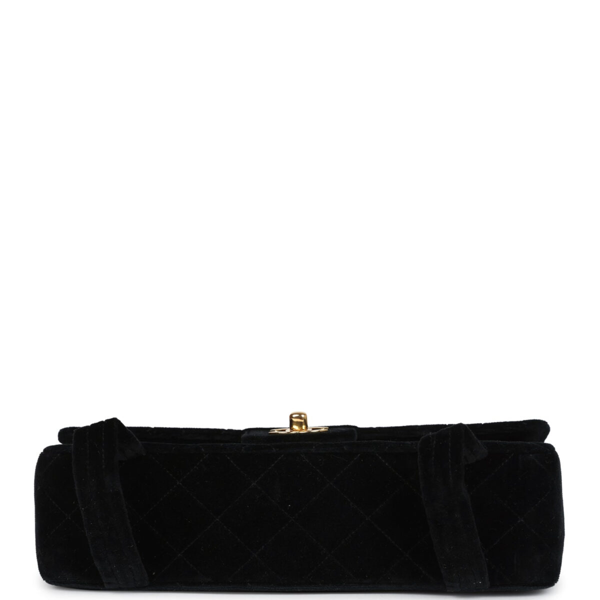 Vintage Chanel Medium Single Flap Bag with Magazine Holder Black Velvet Gold Hardware — изображение 6