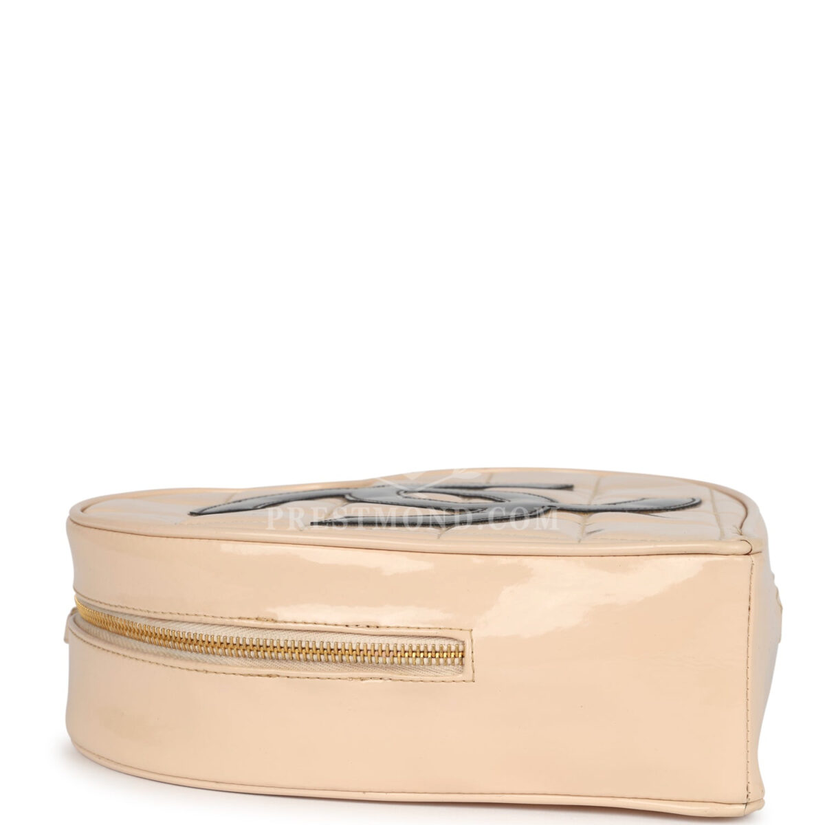 Vintage Chanel Heart Vanity Bag Beige and Black Patent Antique Gold Hardware — изображение 7