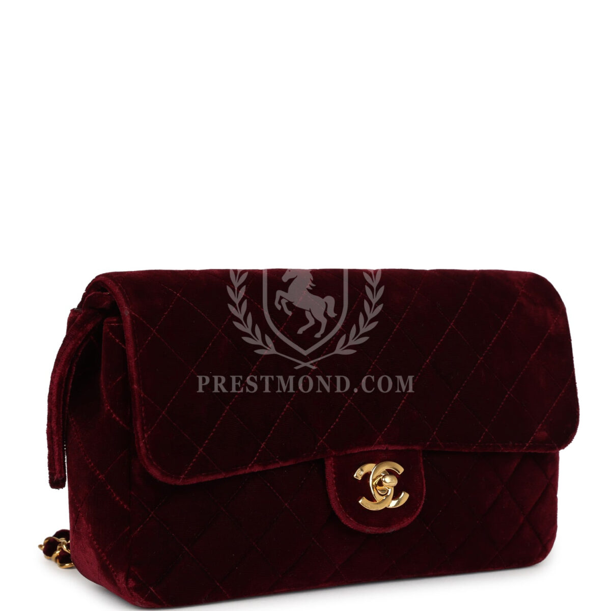 Vintage Chanel Medium Classic Flap Backpack Burgundy Velvet Gold Hardware — изображение 2