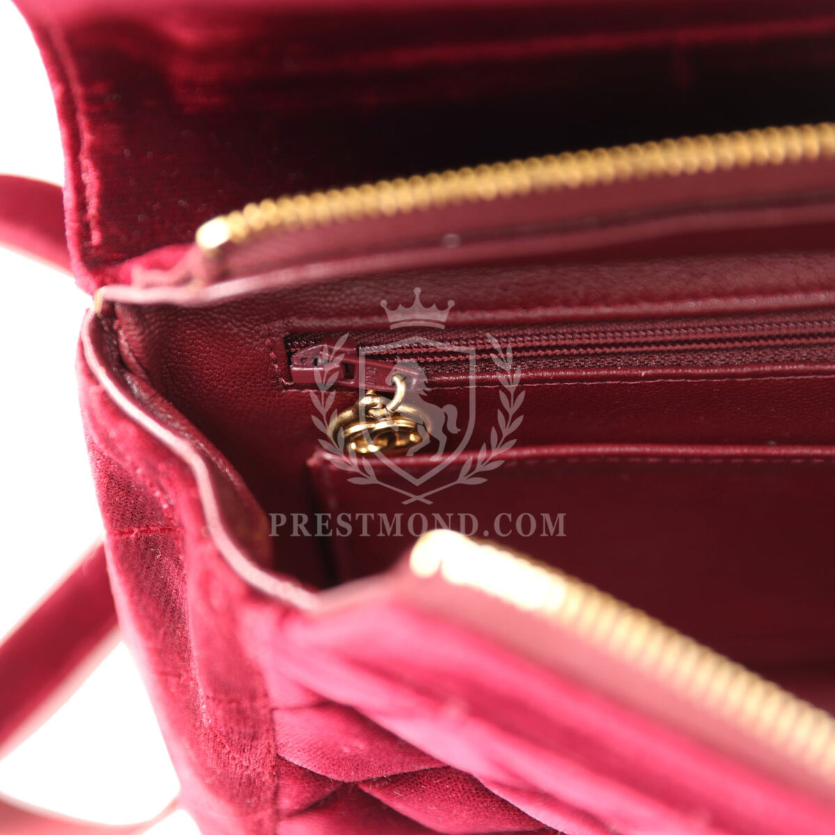 Vintage Chanel Medium Classic Flap Backpack Burgundy Velvet Gold Hardware — изображение 11