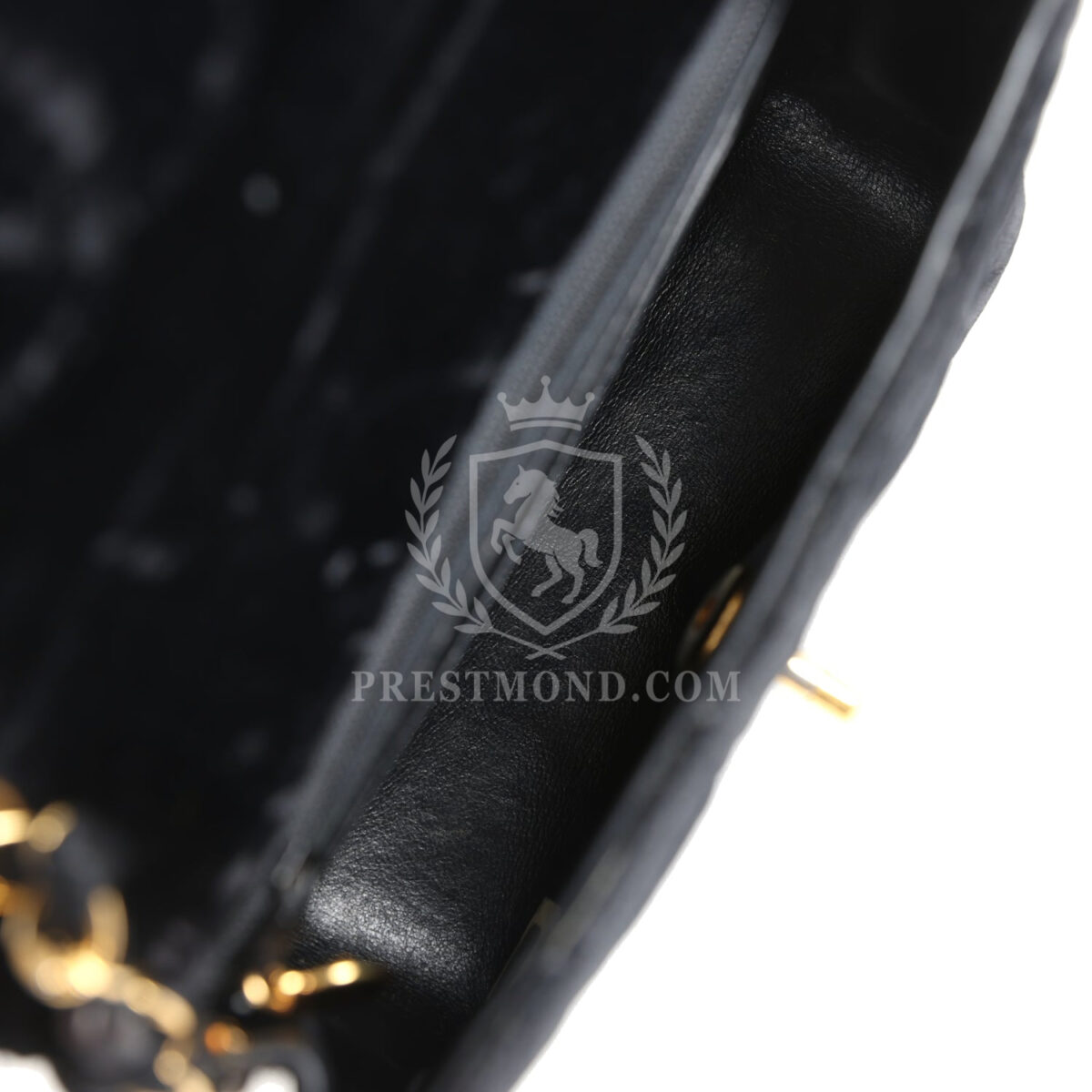 Vintage Chanel Mini Square Flap Bag Black Velvet Gold Hardware — изображение 8