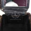 Vintage Chanel Square Vanity Box Brown and White Cow Print Pony Hair Antique Gold Hardware