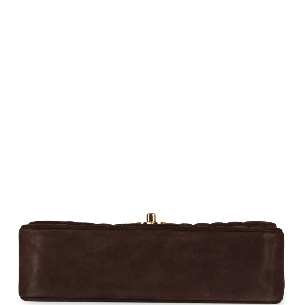 Vintage Chanel Medium Vertical Flap Bag Brown Suede Gold Hardware — изображение 6