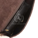 Vintage Chanel Medium Vertical Flap Bag Brown Suede Gold Hardware
