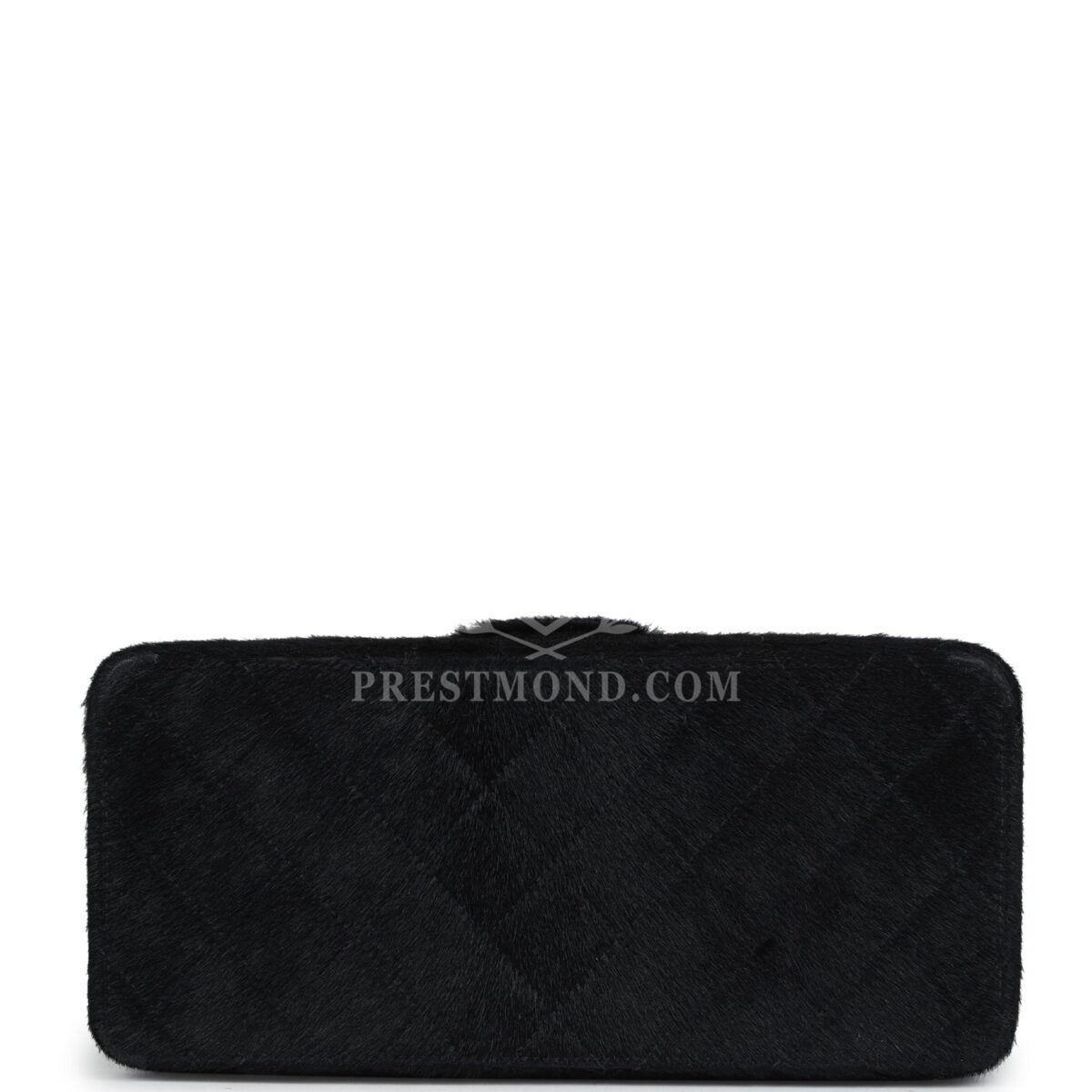 Vintage Chanel Rectangular Vanity Box Black Pony Hair Antique Gold Hardware — изображение 6