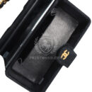 Vintage Chanel Rectangular Vanity Box Black Pony Hair Antique Gold Hardware