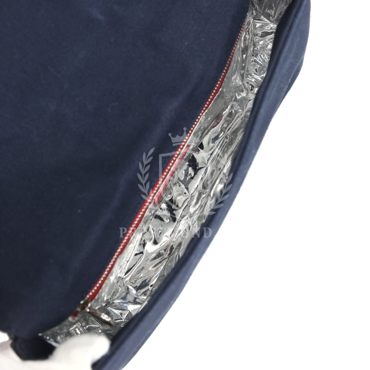 Vintage Chanel N0.5 Chain Shoulder Bag Navy, Silver, Red Canvas Silver Hardware — изображение 7