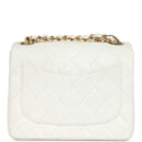 Vintage Chanel Mini Square Flap Bag White Lambskin Gold Hardware