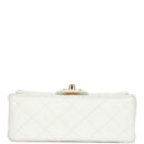 Vintage Chanel Mini Square Flap Bag White Lambskin Gold Hardware