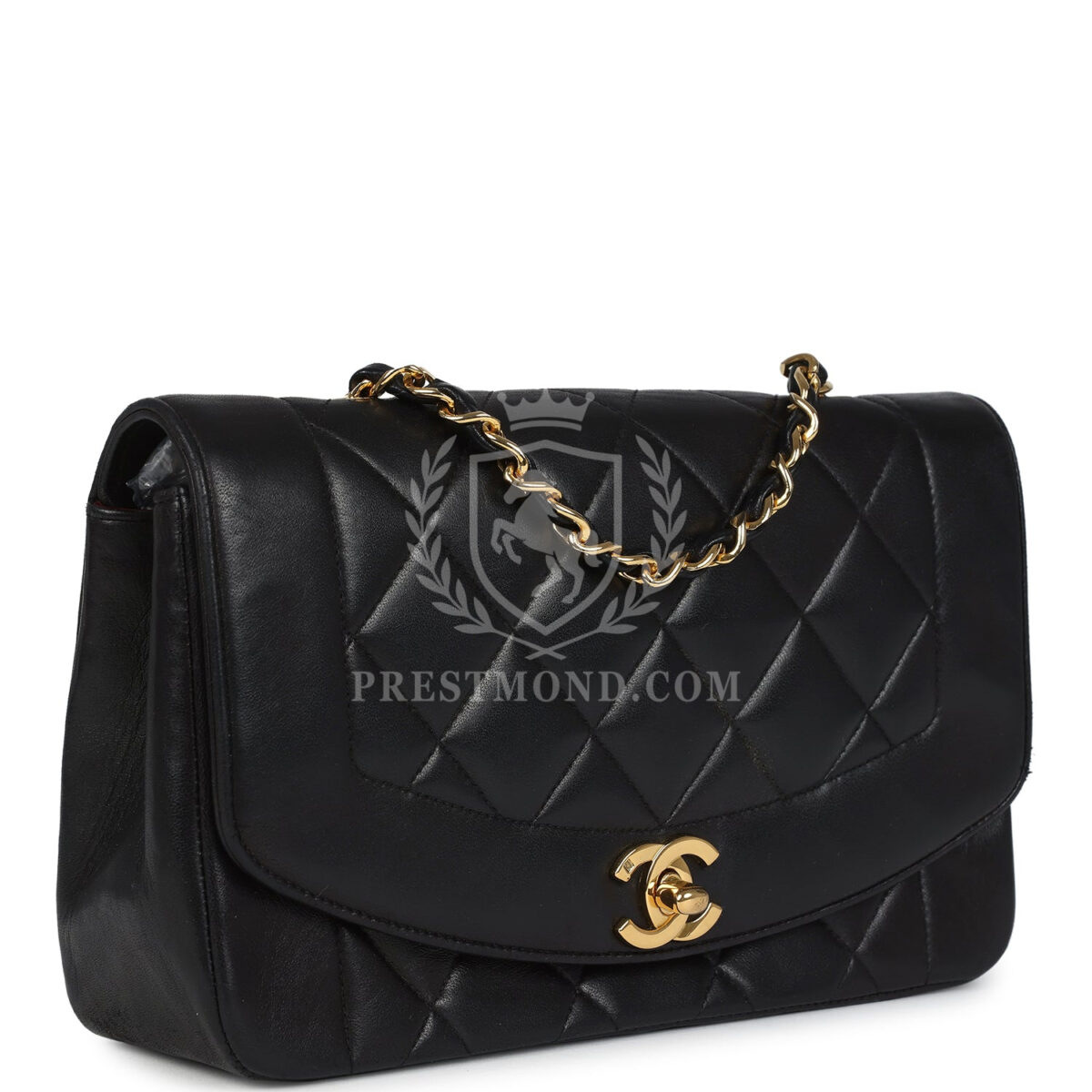 Vintage Chanel Small Diana Flap Bag Black Lambskin Gold Hardware — изображение 2