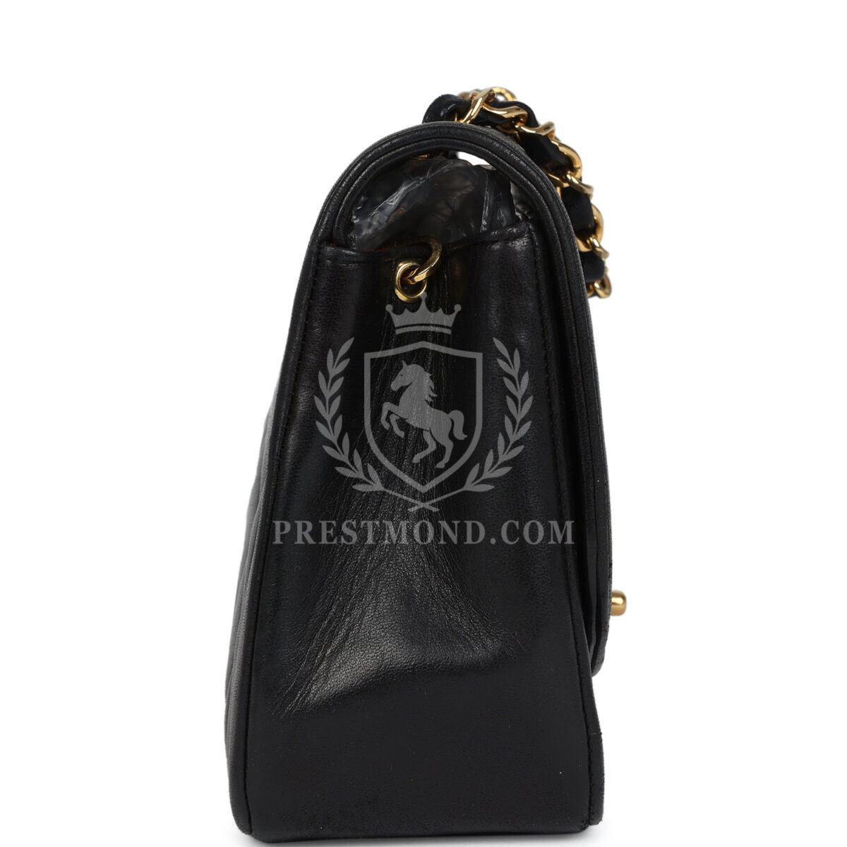 Vintage Chanel Small Diana Flap Bag Black Lambskin Gold Hardware — изображение 3