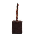 Vintage Chanel Vanity Box Bag Brown Suede and Tortoiseshell Bakelite Hardware