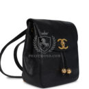 Vintage Chanel Medium CC Backpack Black Caviar Gold Hardware