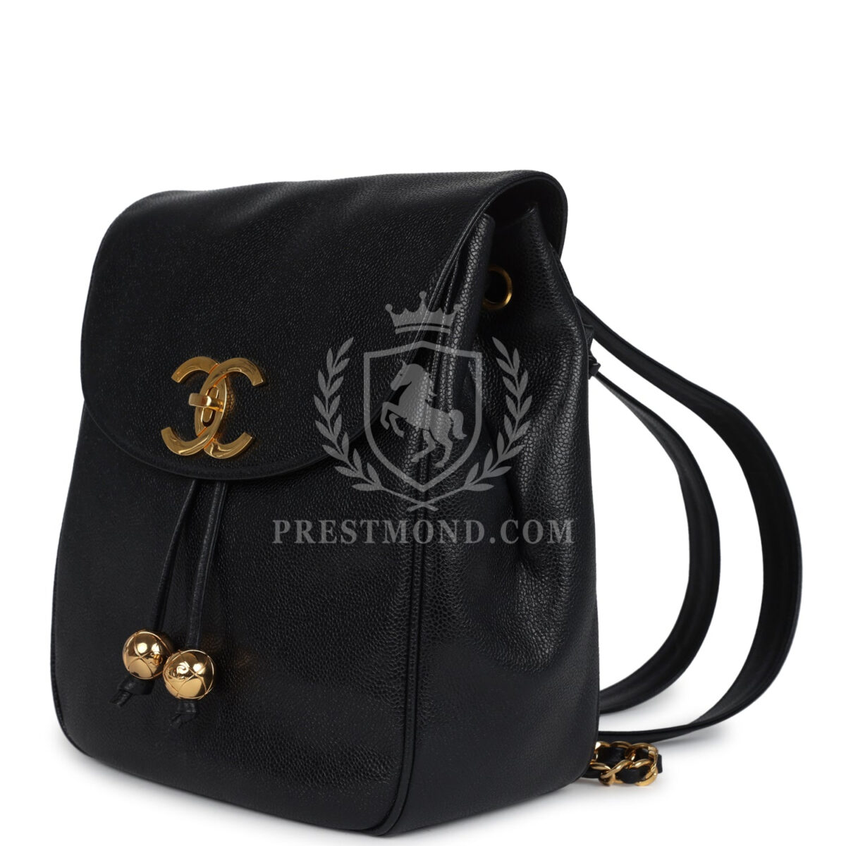 Vintage Chanel Medium CC Backpack Black Caviar Gold Hardware — изображение 5