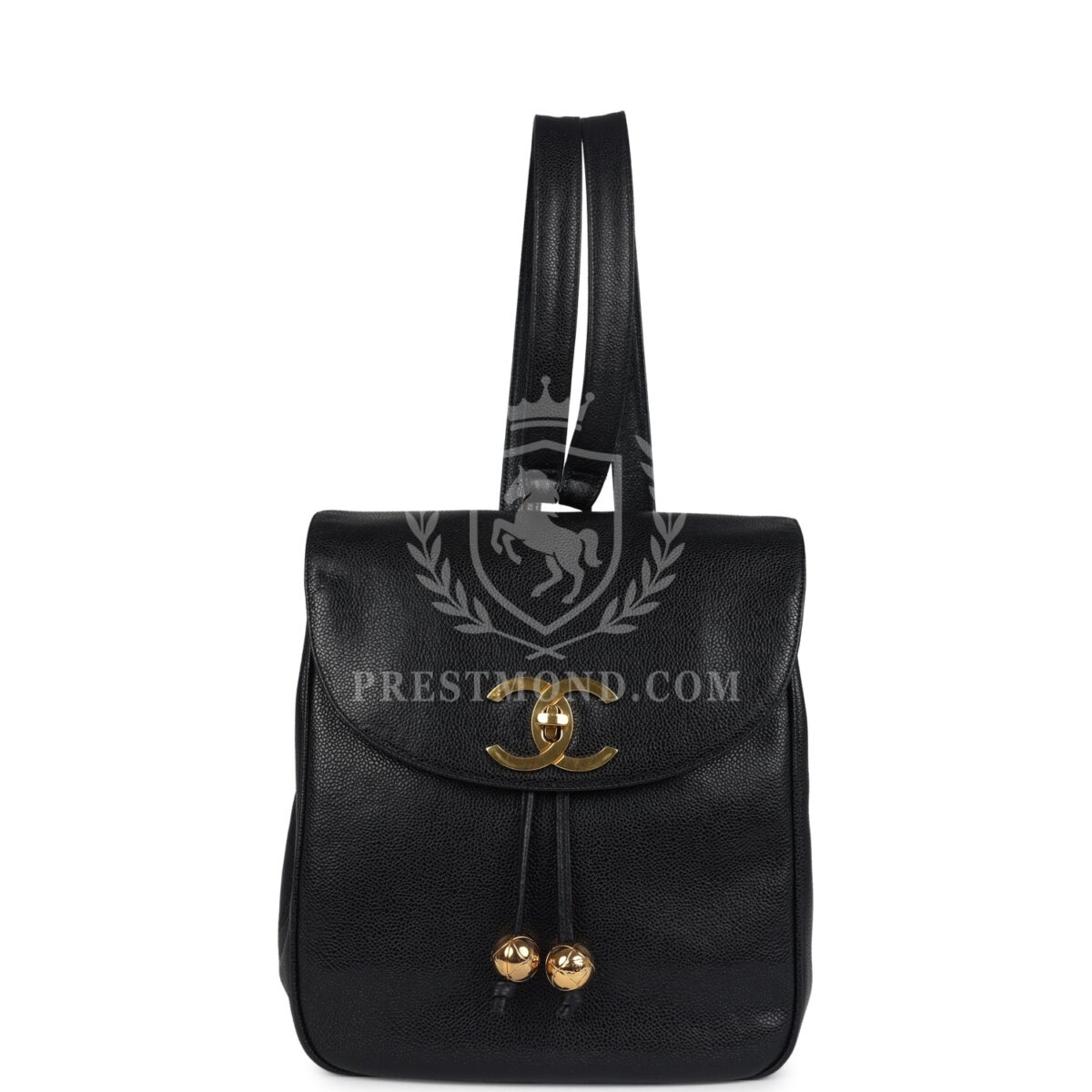 Vintage Chanel Medium CC Backpack Black Caviar Gold Hardware — изображение 10