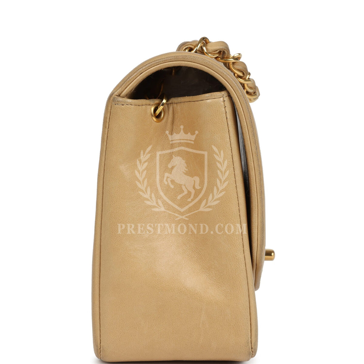 Vintage Chanel Small Diana Flap Bag Beige Lambskin Gold Hardware — изображение 3