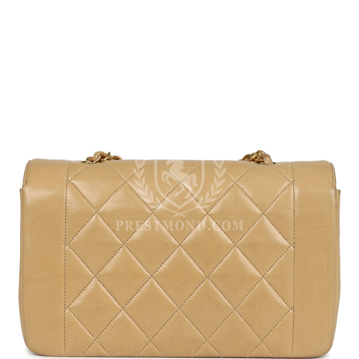 Vintage Chanel Small Diana Flap Bag Beige Lambskin Gold Hardware — изображение 4