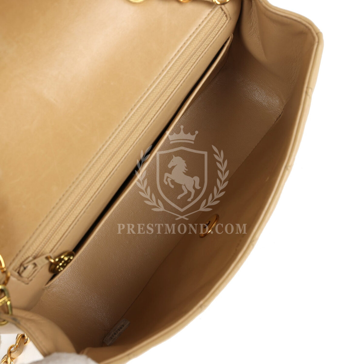 Vintage Chanel Small Diana Flap Bag Beige Lambskin Gold Hardware — изображение 8