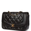 Vintage Chanel Small Diana Flap Bag Black Lambskin Gold Hardware