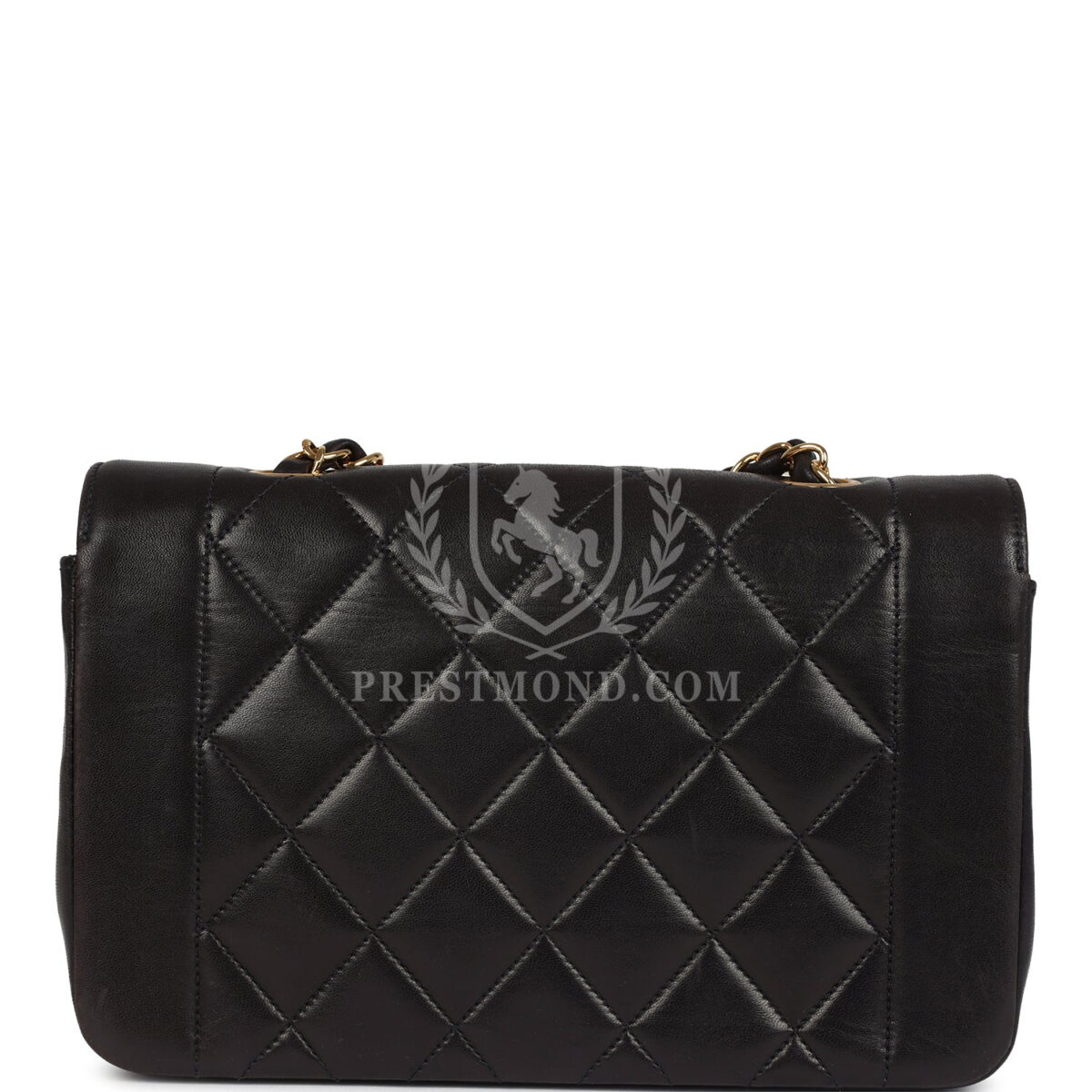 Vintage Chanel Small Diana Flap Bag Black Lambskin Gold Hardware — изображение 4