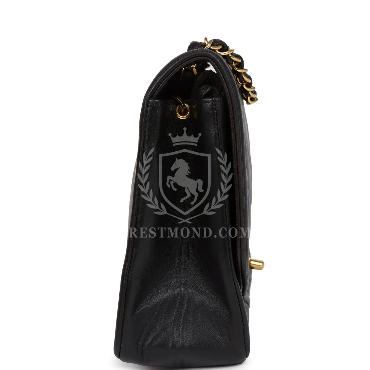 Vintage Chanel Medium Diana Flap Bag Black Lambskin Gold Hardware — изображение 3