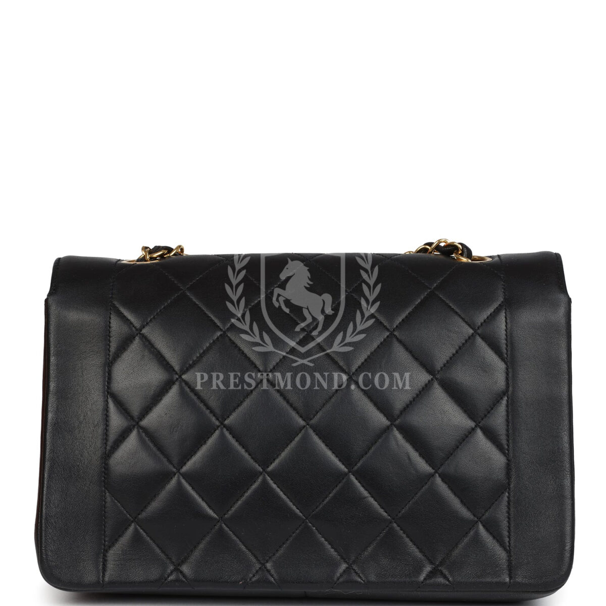 Vintage Chanel Medium Diana Flap Bag Black Lambskin Gold Hardware — изображение 4