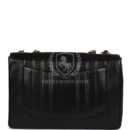 Vintage Chanel Jumbo Classic Mademoiselle Vertical Flap Black Lambskin Gold Hardware