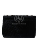 Vintage Chanel XL Classic Chevron Single Flap Bag Black Velvet Gold Hardware
