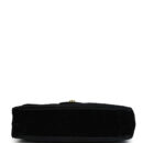 Vintage Chanel XL Classic Chevron Single Flap Bag Black Velvet Gold Hardware