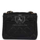 Vintage Chanel Mini Square Half Flap Bag Black Caviar Gold Hardware
