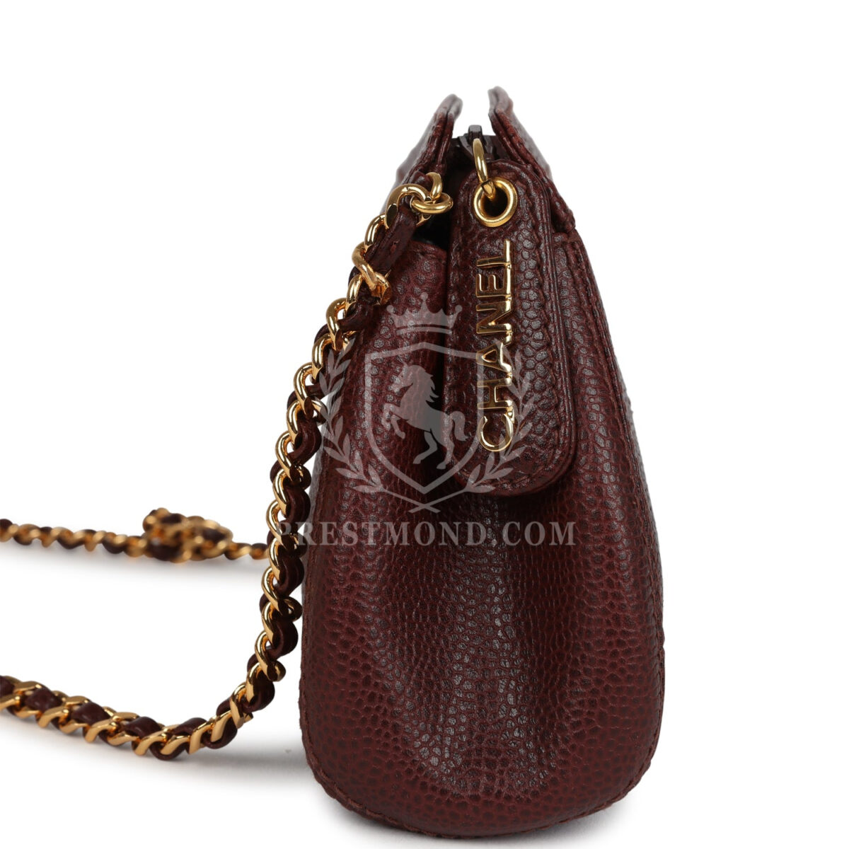 Vintage Chanel CC Shoulder Bag Brown Caviar Gold Hardware — изображение 3