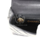 Vintage Chanel Mini Camellia Flap Bag Black Lambskin Gold Hardware