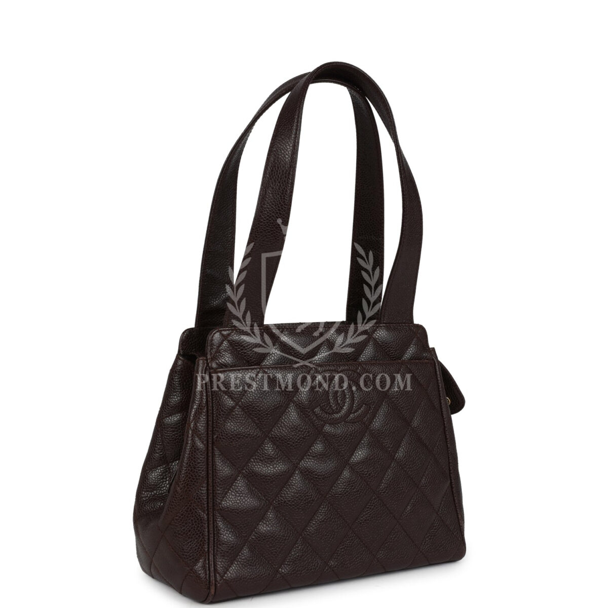 Vintage Chanel Mini Shopper Shoulder Bag Brown Caviar Gold Hardware — изображение 2