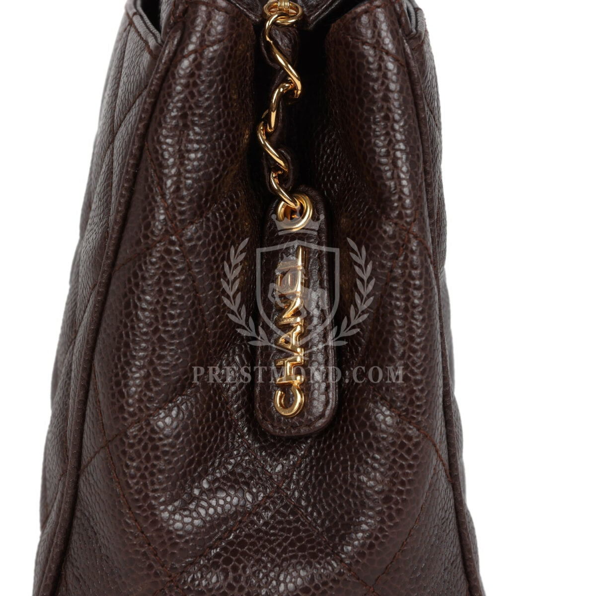 Vintage Chanel Mini Shopper Shoulder Bag Brown Caviar Gold Hardware — изображение 7