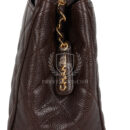 Vintage Chanel Mini Shopper Shoulder Bag Brown Caviar Gold Hardware