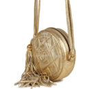 Vintage Chanel Mini CC Round Crossbody Bag Gold Lambskin Gold Hardware