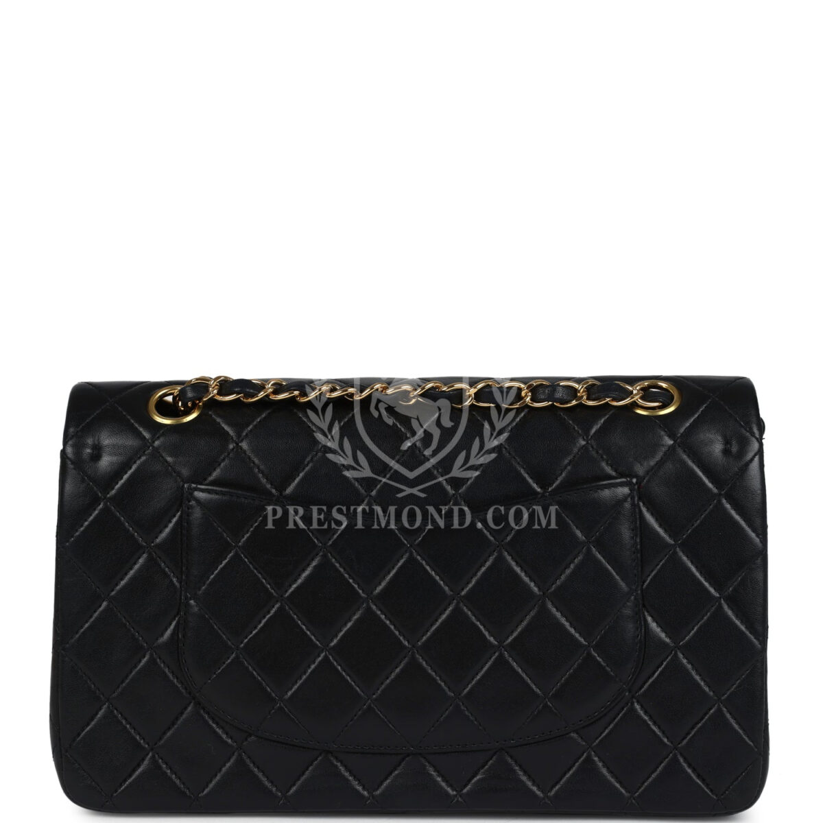 Vintage Chanel Medium Classic Double Flap Bag Black Lambskin Gold Hardware — изображение 4