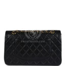 Vintage Chanel Medium Classic Double Flap Bag Black Lambskin Gold Hardware