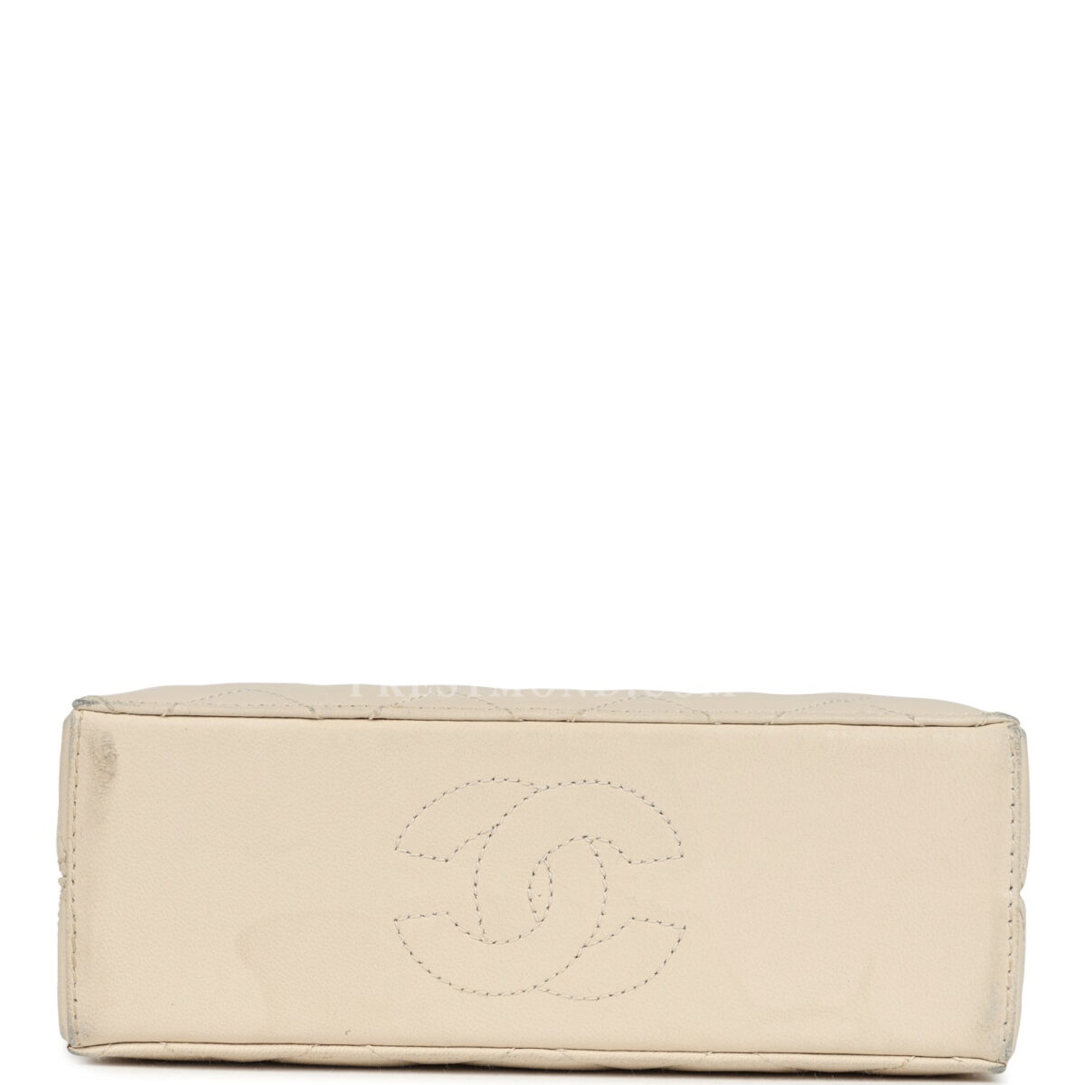 Vintage Chanel Box Clutch Bag Beige Lambskin Gold Hardware — изображение 6