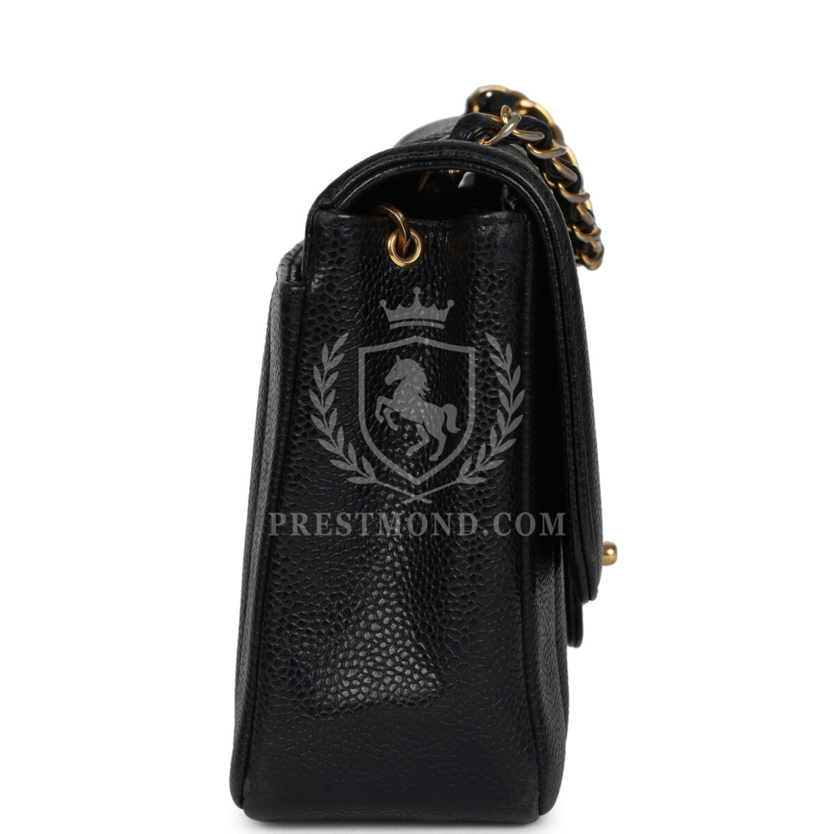 Vintage Chanel Medium Vertical Flap Bag Black Caviar Gold Hardware — изображение 3